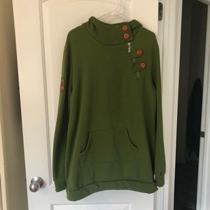 High neck Alaska Chicks Long side zip hoodie